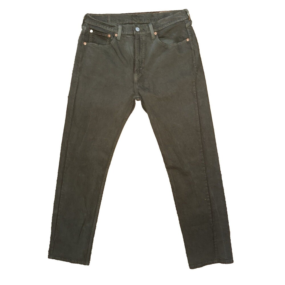 Levi's Mens 32x34 505 Regular Fit Straight Leg Olive Jeans NWT